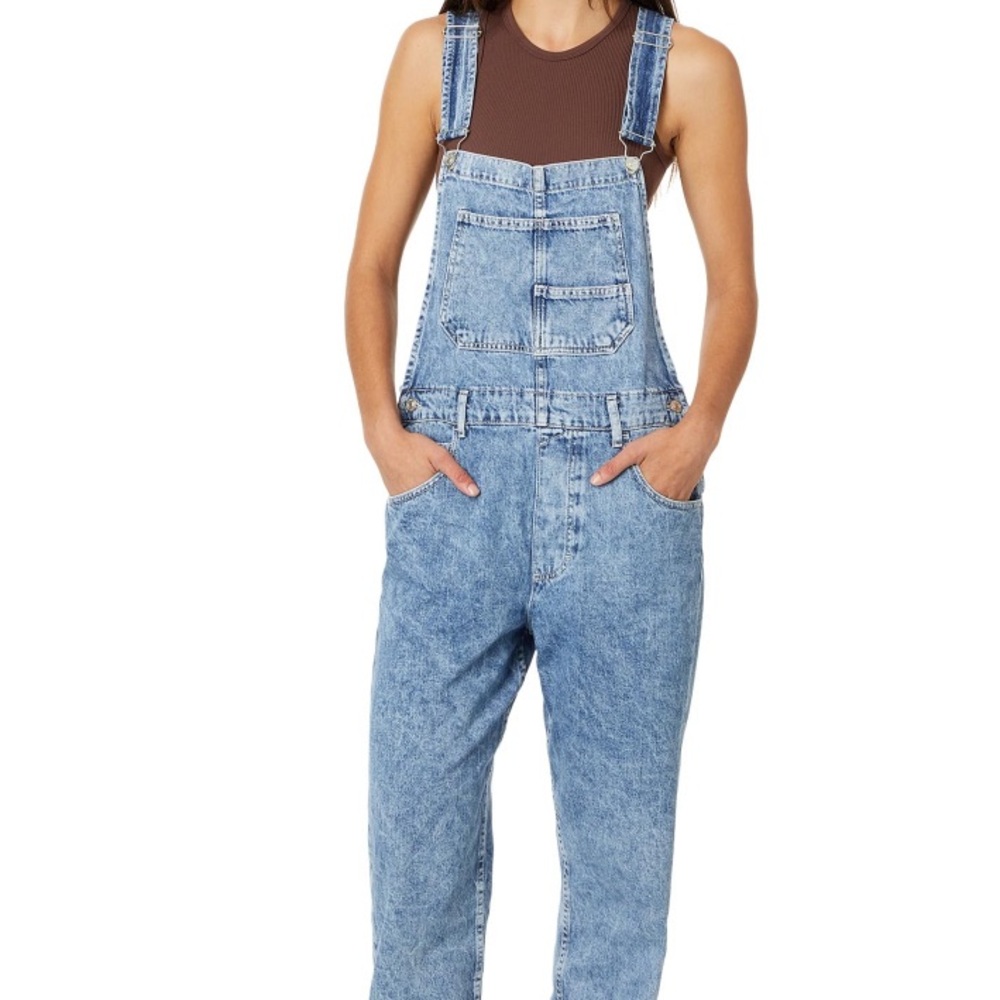 We The Free Denim Overalls Powder Blue
